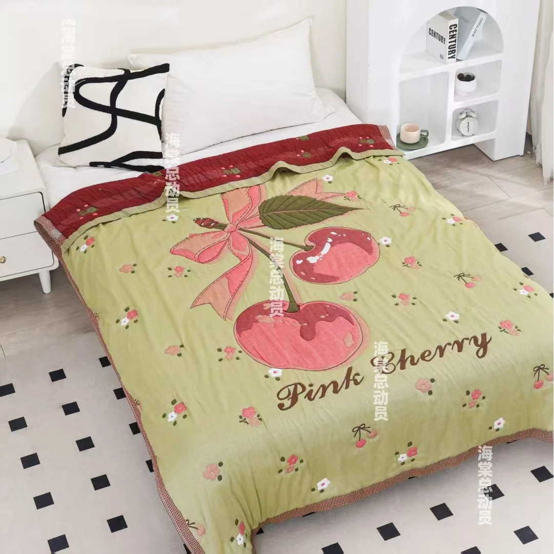【红樱桃】200*230cm 柔软亲肤卡通泡芙被J