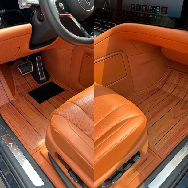 2025问界M9全包围免拆地板航空铝耐磨地板尾箱垫可折叠露营桌