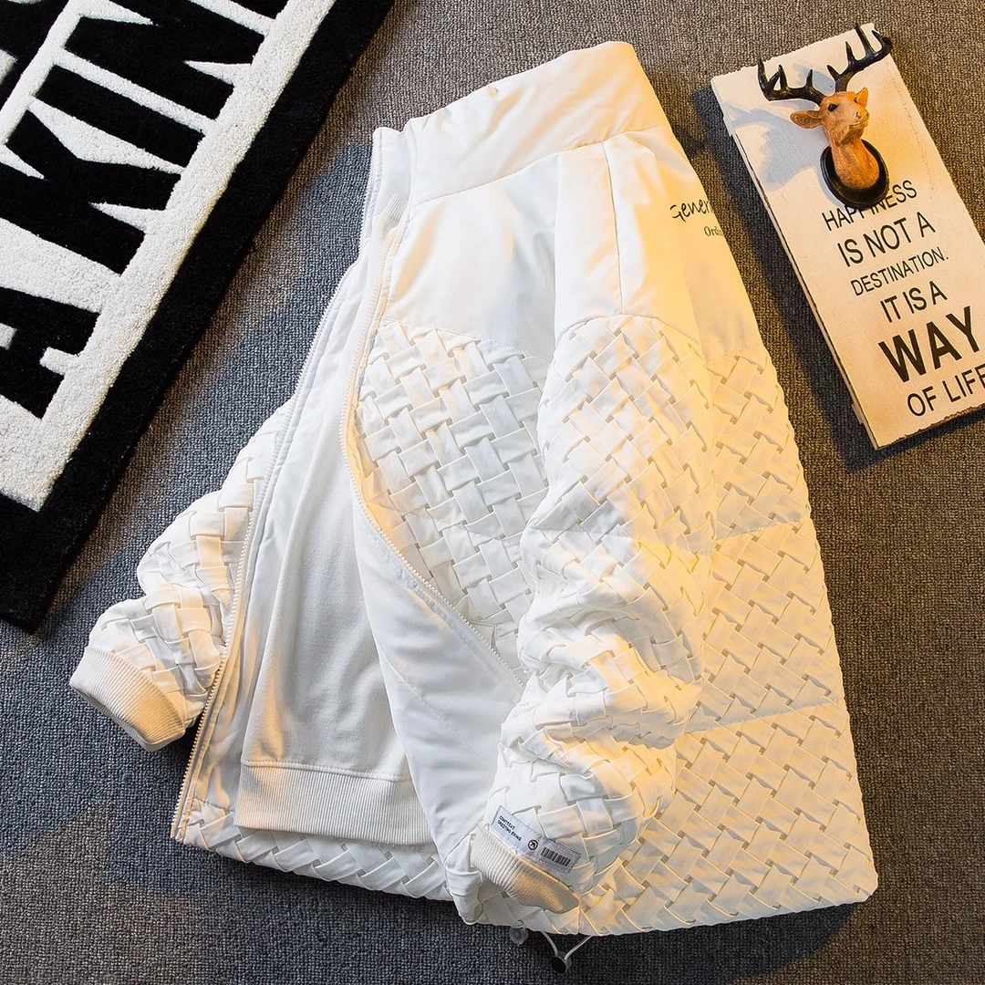 2024爆款潮品高端编织小香风羽绒外套男痞帅高级感夹克羽绒服845