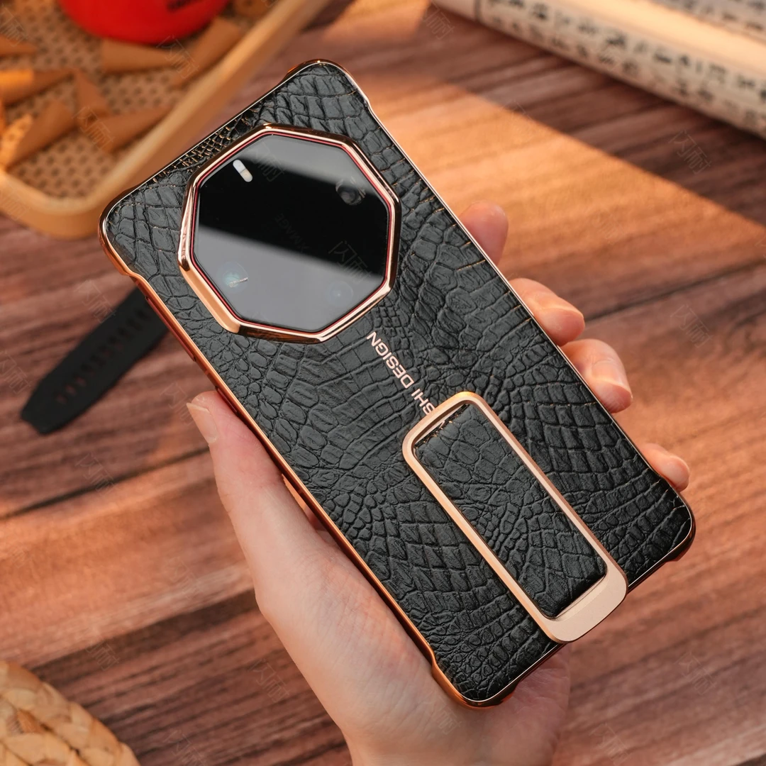 适用华为mate60RS非凡大师手机壳新款电镀旋转支架腕带高档外壳