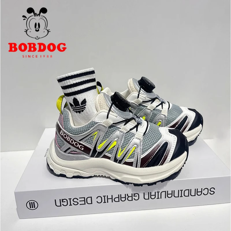 巴布豆女童运动鞋2025春秋新款儿童轻便老爹鞋网面透气男童跑步鞋