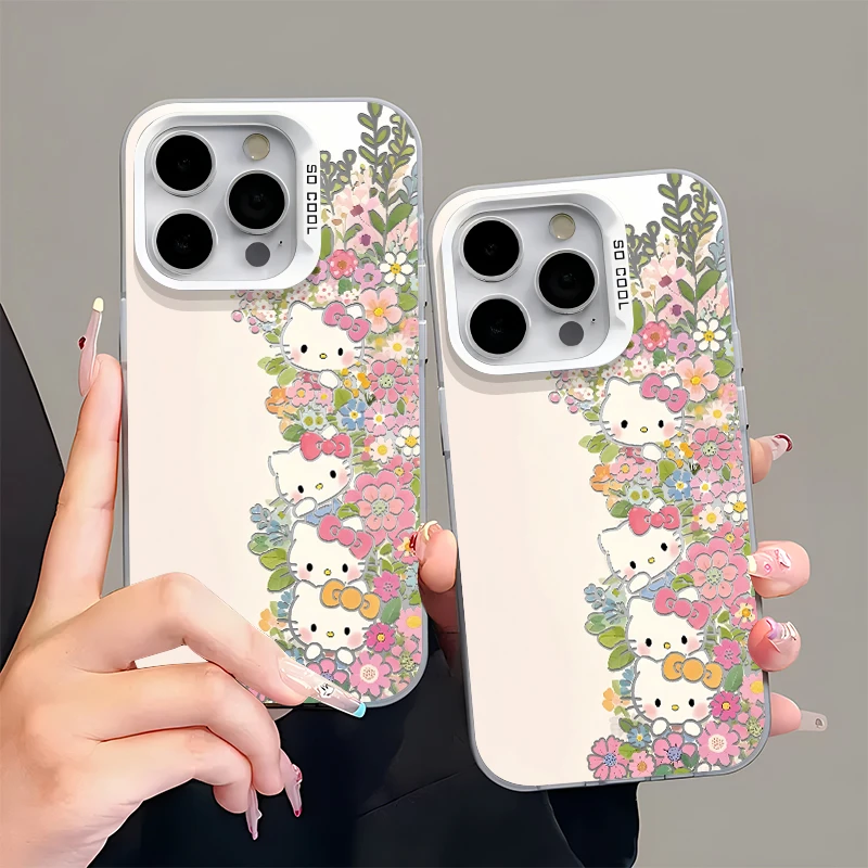 ins春天花丛凯蒂适用iphone16元气15手机壳华为p70viv小米oppo女