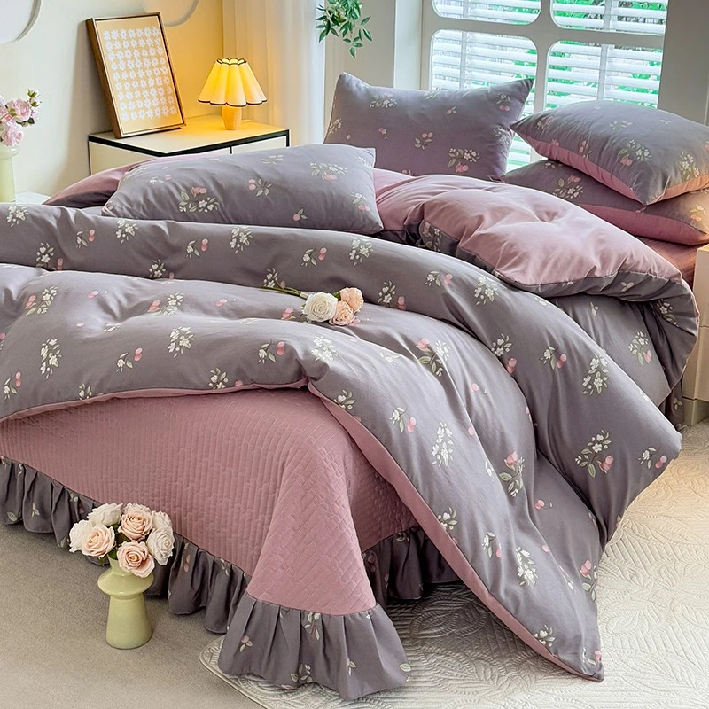 【床盖A类针织棉时尚简约四件套】春夏四件套2025新款简约款A类针织