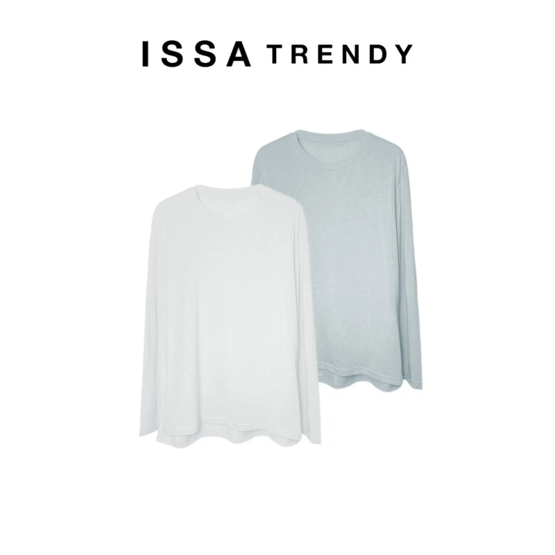 Lykke 25新款【晚时光】宽松简约大板圆领长袖气质百搭T-2561