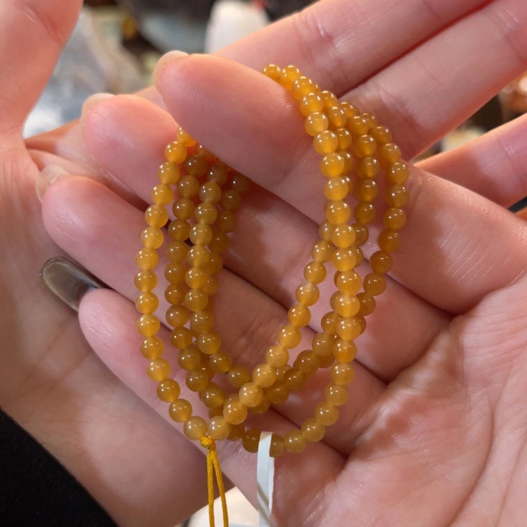 和田玉（糖玉）未镶嵌手串金山全糖4mm小米珠