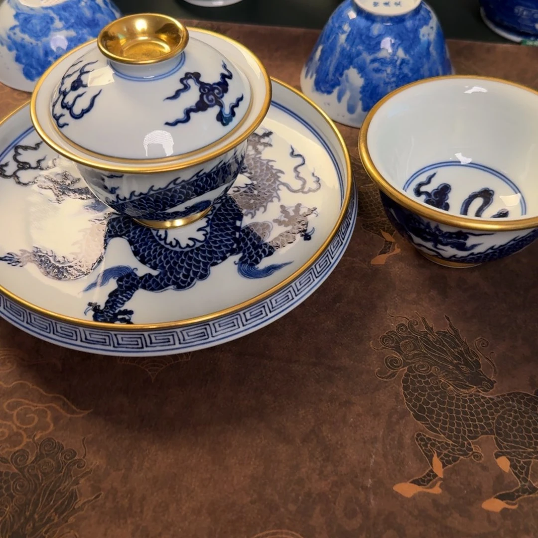 J***O纯手工手绘陶瓷茶具三件