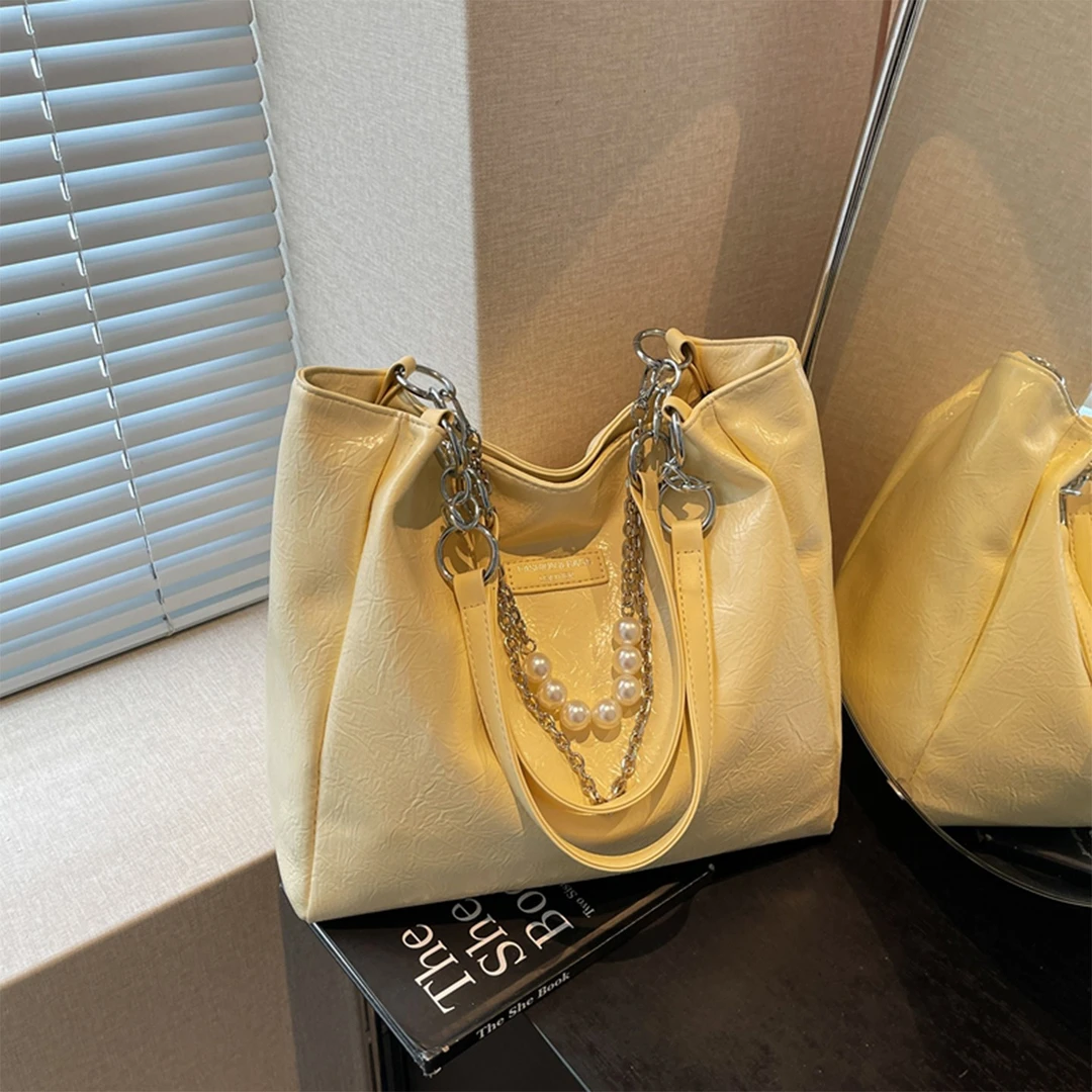 高级感百搭单肩大包包女夏2025新款时尚休闲简约大容量通勤托特包