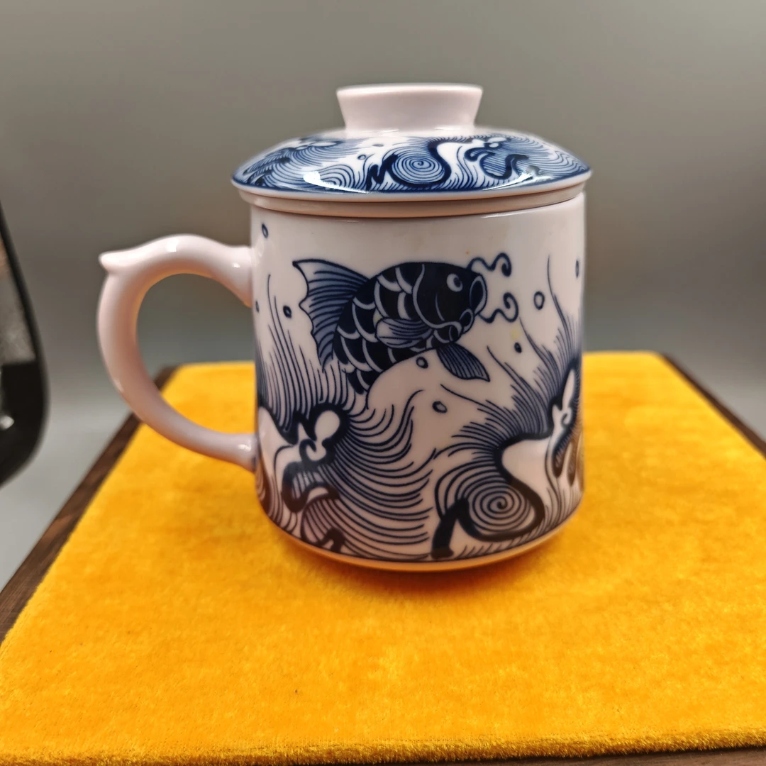 【景德镇】高温陶瓷，稀土龙鱼办公杯