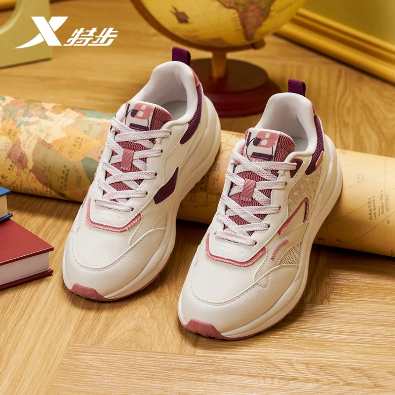 XTEP/特步【光年】学生潮汇女鞋80系列复古休闲鞋厚底977118320045