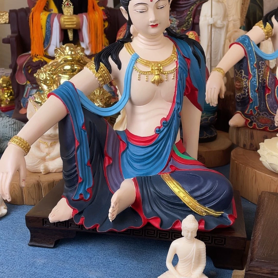 广***缘石材自在观音摆件30