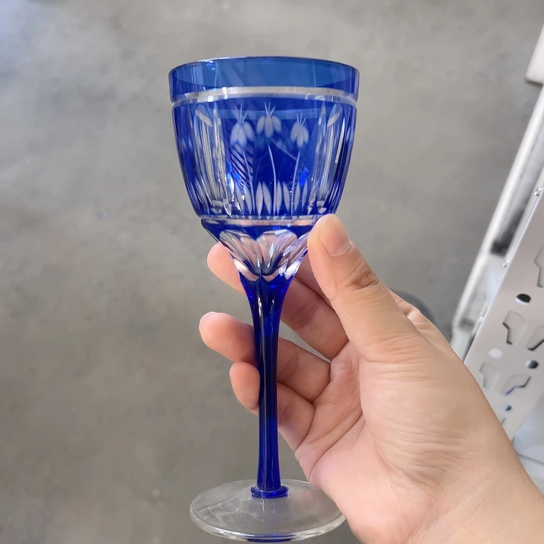 水晶玻璃高脚款微瑕一个