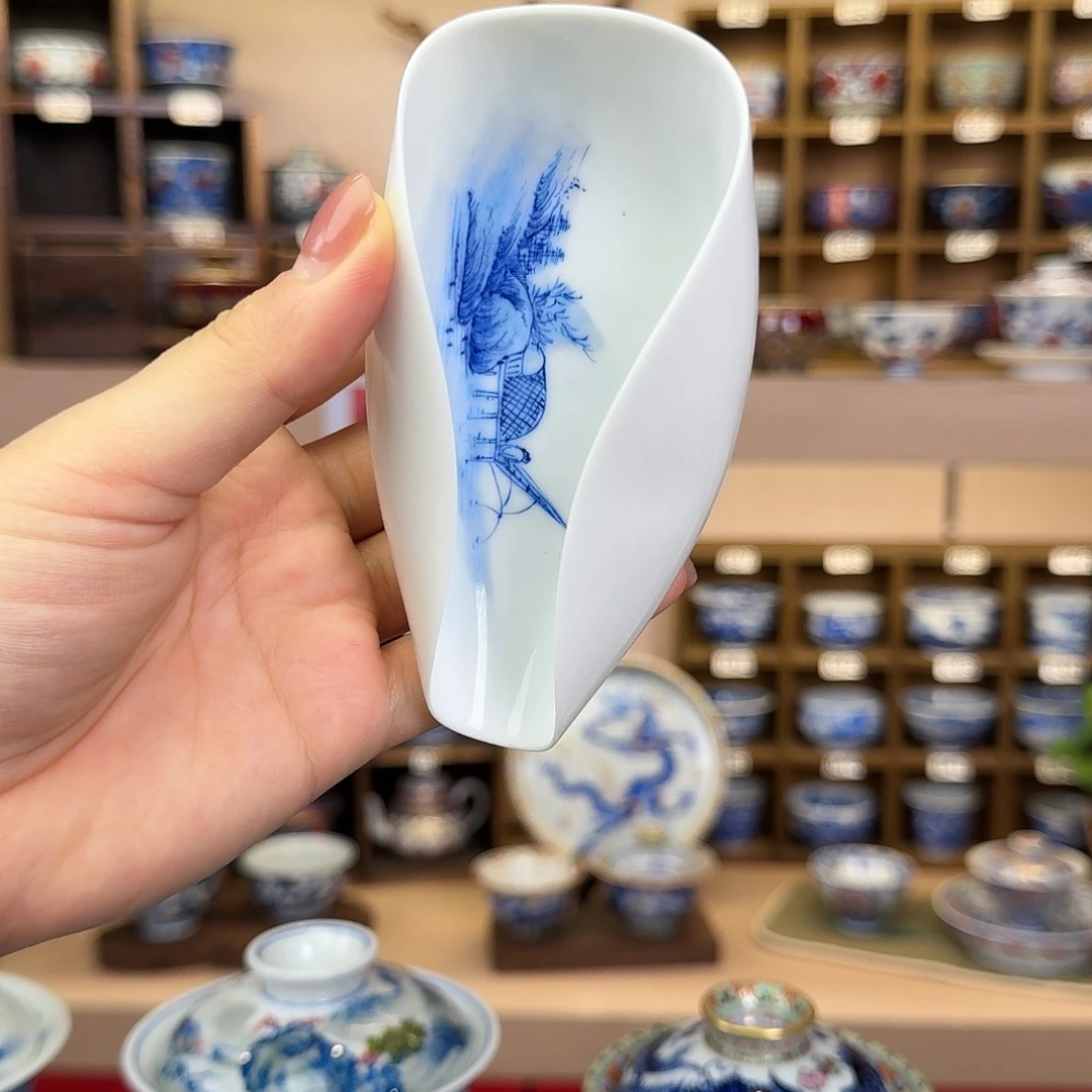 手绘茶则纯手工手绘