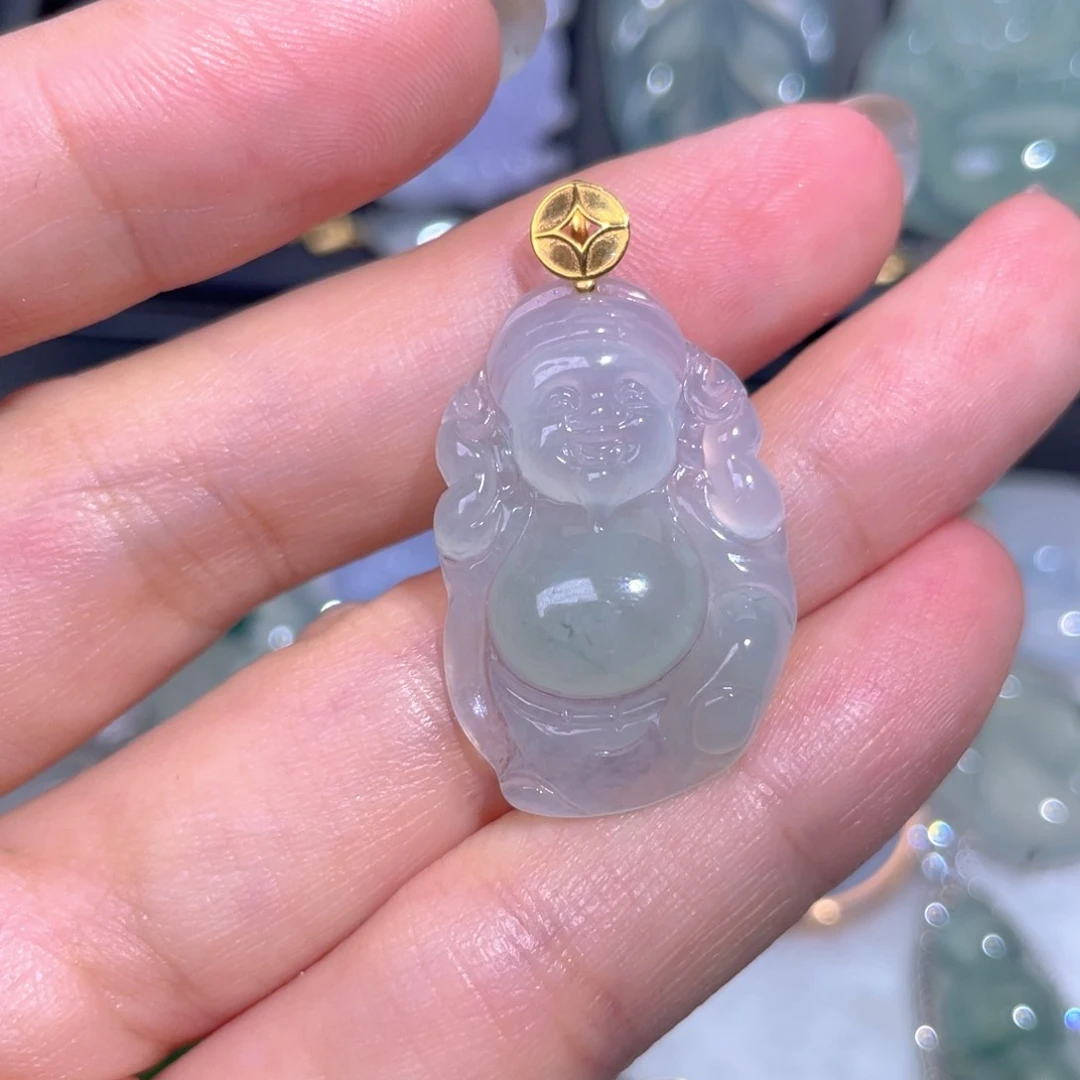 颈饰18K金镶嵌翡翠翡翠