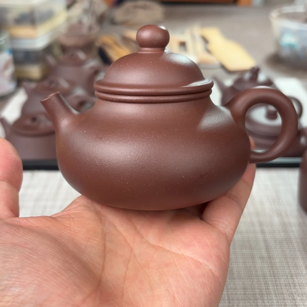 紫砂茶壶微瑕半手工底槽清容天壶220cc
