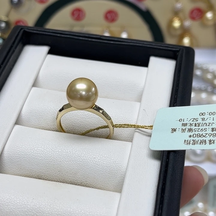 海水珍珠银S925镶嵌戒圈10-11mm 47号