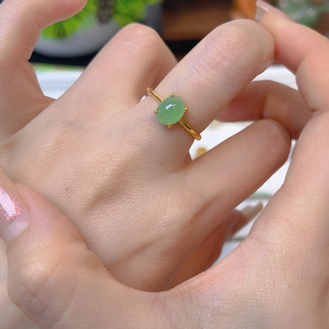 翡翠戒指银S925镶嵌