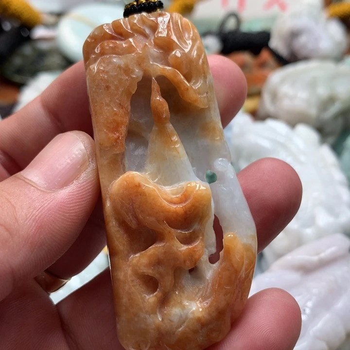 翡翠未镶嵌颈饰保真天然a货翡翠