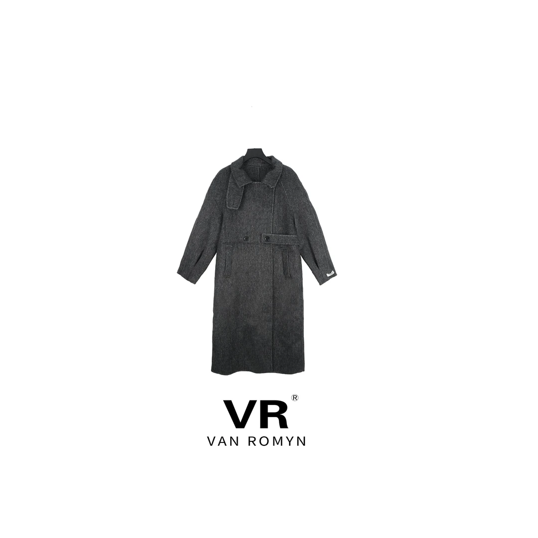 【VR莉娜】510094/ 2025新款冬季 绵羊毛+桑蚕丝 立领大衣