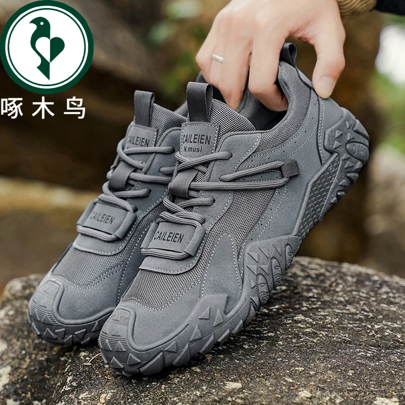 【正品】啄木鸟劳保鞋男秋季新款透气工地干活工作鞋防滑耐磨运动
