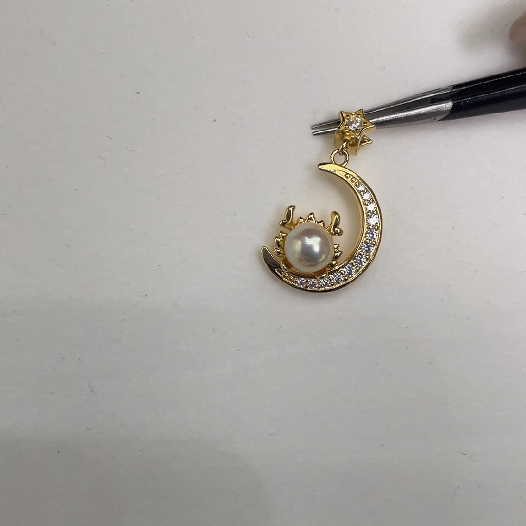 吊坠(不含链)银S925镶嵌海水珍珠
