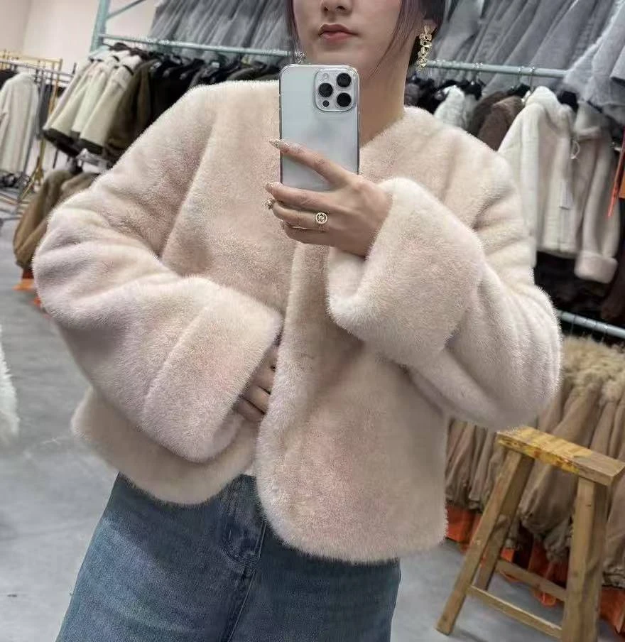 2025新款毛毛外套女士秋冬季宽松气质韩版百搭纯色网红时尚休闲