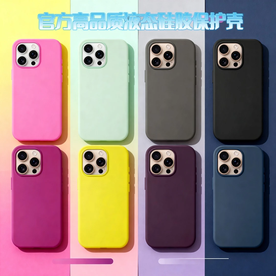 新款液态硅胶适用苹果16promax磁吸手机壳触摸版弹窗动画全包防摔