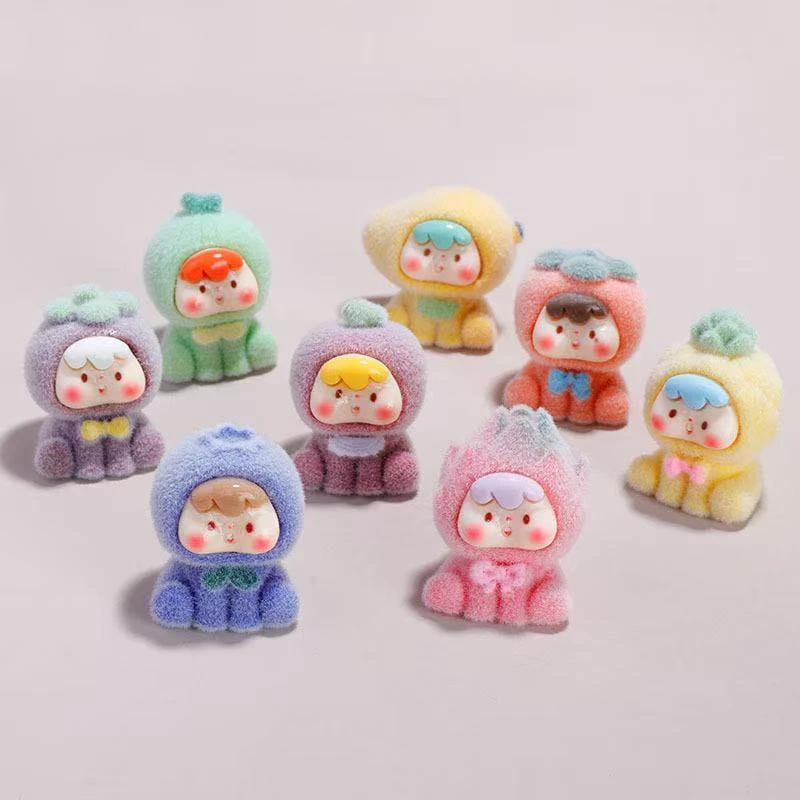 秋冬植绒四代水果崽崽立体树脂配件手工diy钥匙扣桌面车载小摆件