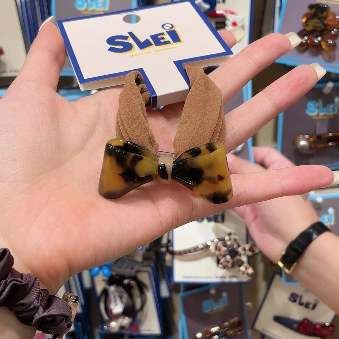 布艺非金属豹纹蝴蝶结面膜