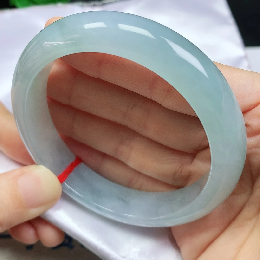 未镶嵌手镯翡翠56.7圈口蓝冰786