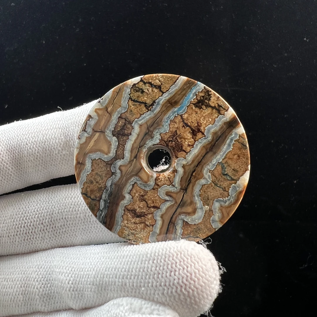 N1845天然猛犸牙 臼齿平安扣 41.9*11mm支持鉴定 假一罚四