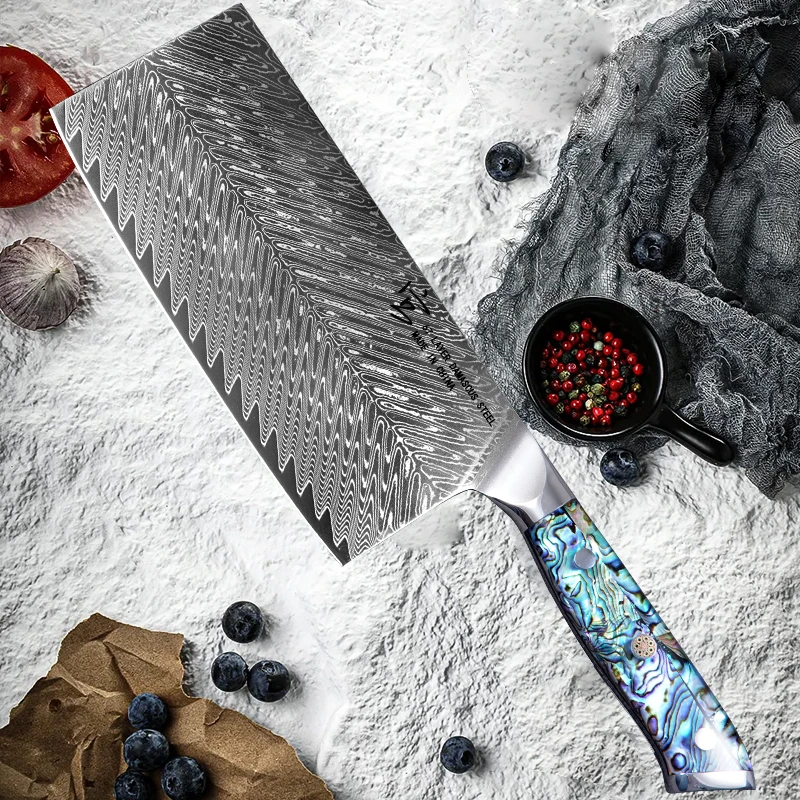 宫鲍鱼壳鱼骨纹中式切片10cr15mov硬度60±62家用刀