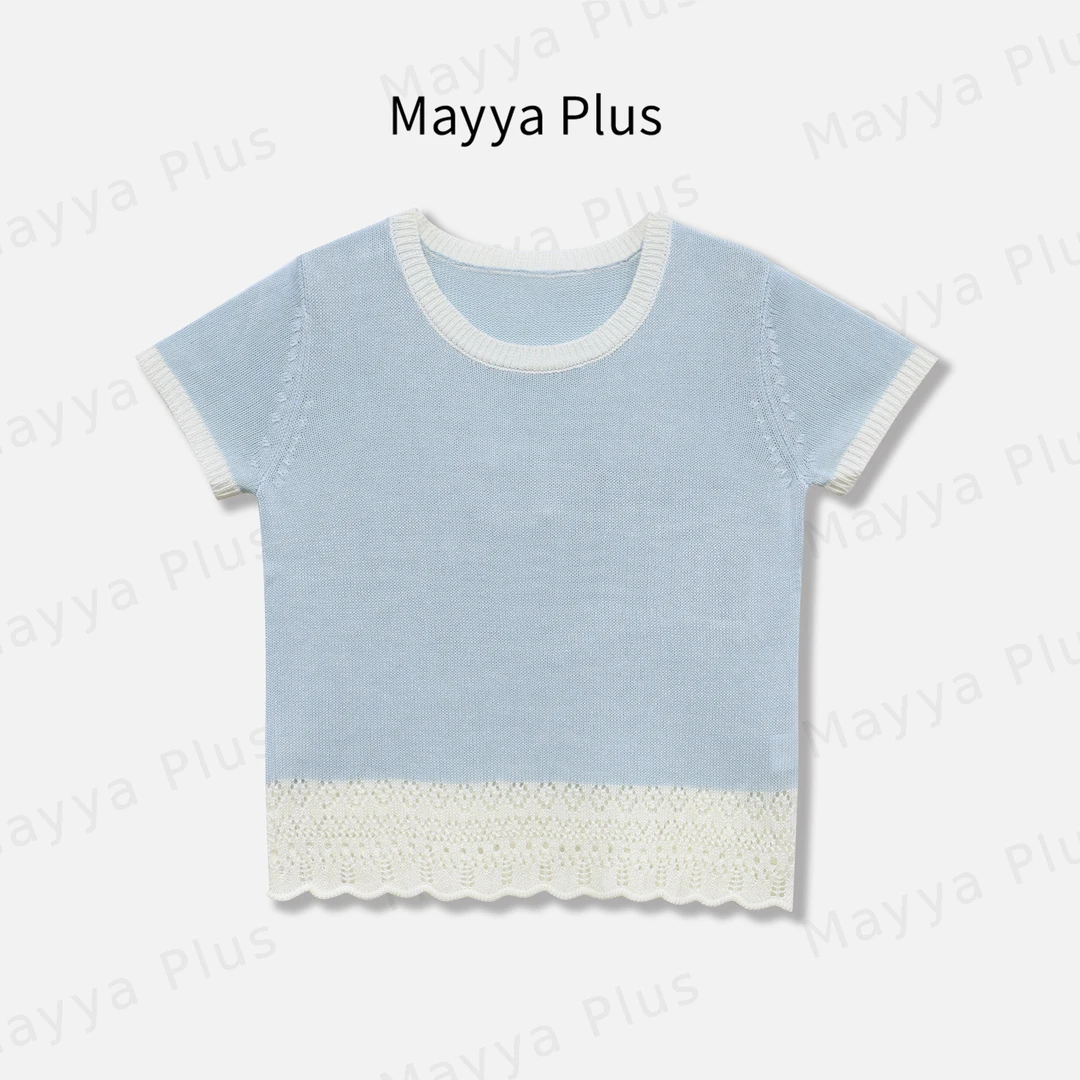 【双重奏】Mayya Plus麦芽定制轻奢气质显瘦欧若风针织上衣32526638