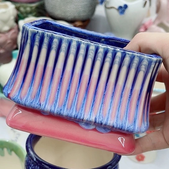 多肉绿植陶瓷花盆9.9包邮，有空