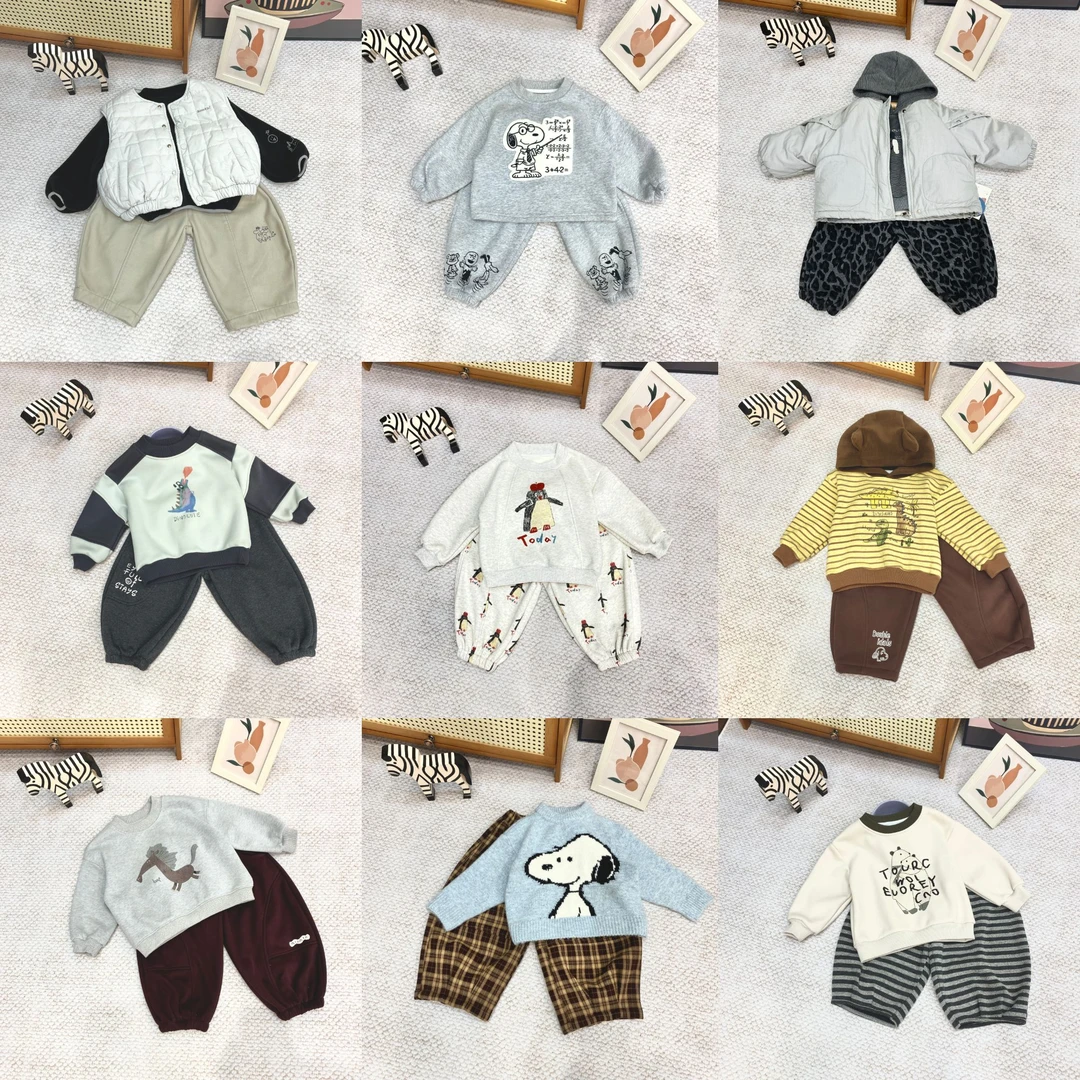 【NO退换901-999】25男童秋冬加绒加厚拼接卫衣衬衣T恤针织外套ddj