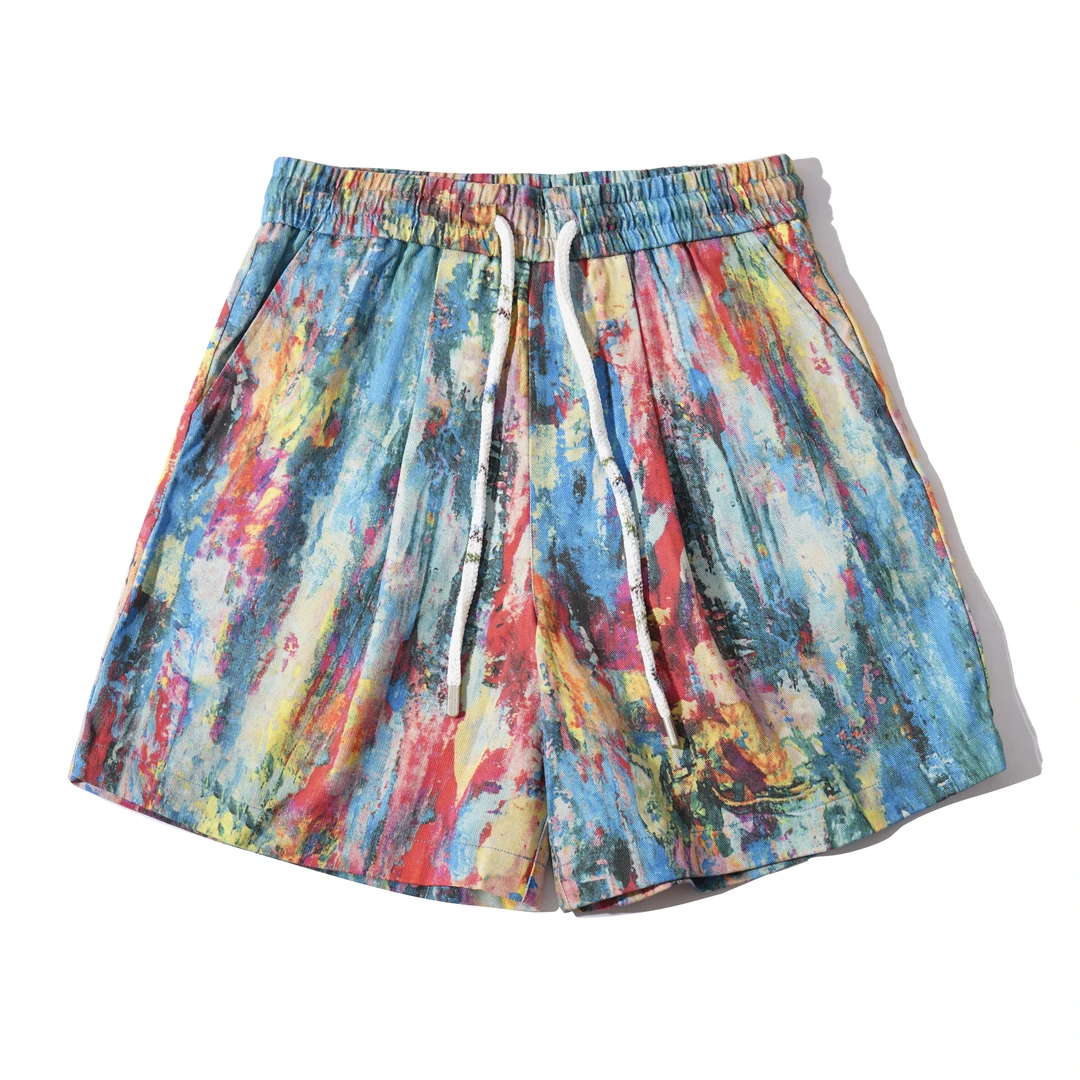 彩色时装渲染印象浪漫休闲短裤 3851