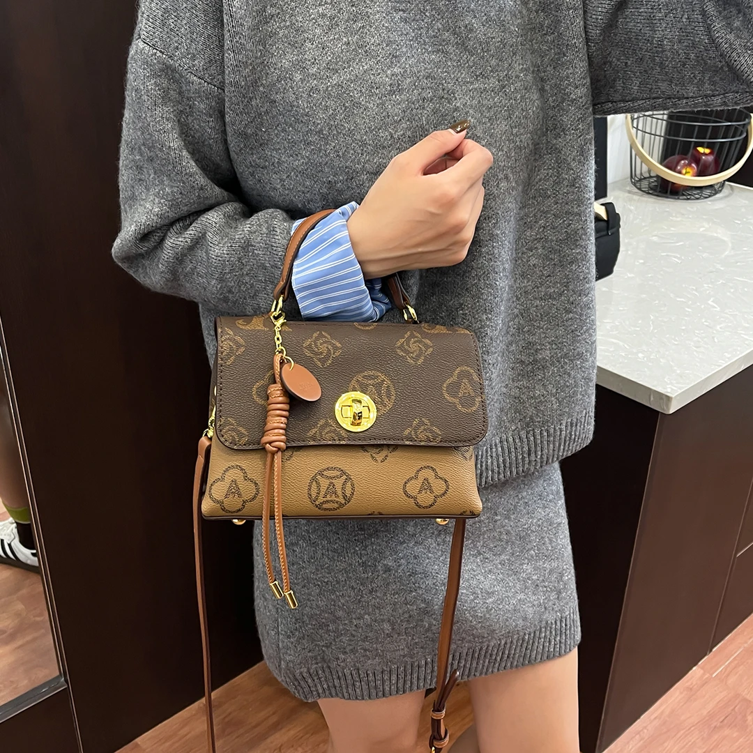 单肩包斜挎包时尚单肩腋下潮流百搭休闲斜跨 9851拼色