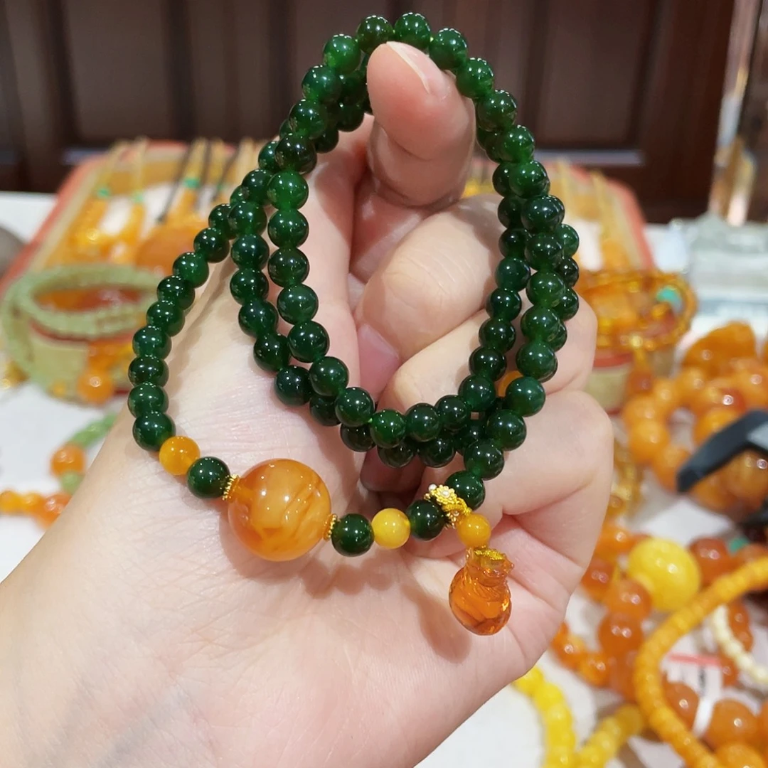 未镶嵌蜜蜡手链手串