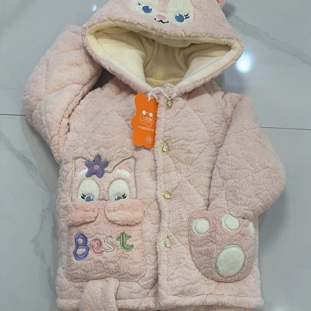 休闲风卡通风家居服套装保暖居家连体连帽时尚