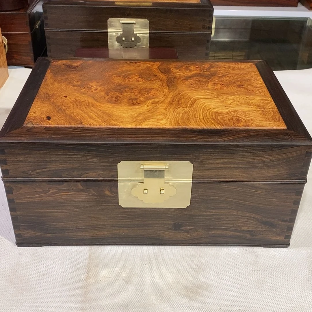 东非黑黄檀（紫光檀）独板收纳箱35/24/16