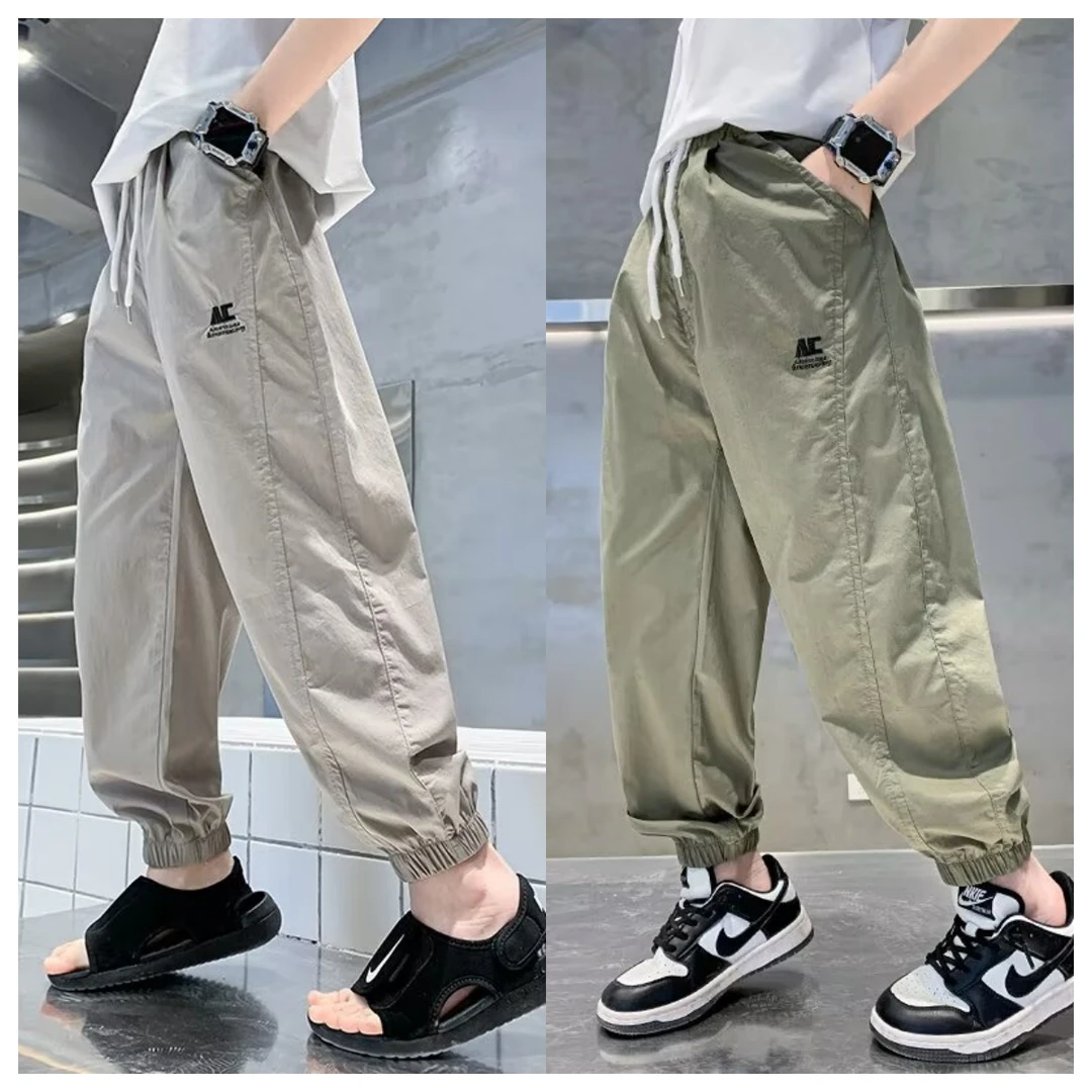 男童裤子夏季薄款休闲裤2025新款儿童夏天防蚊裤中大童宽松运动裤