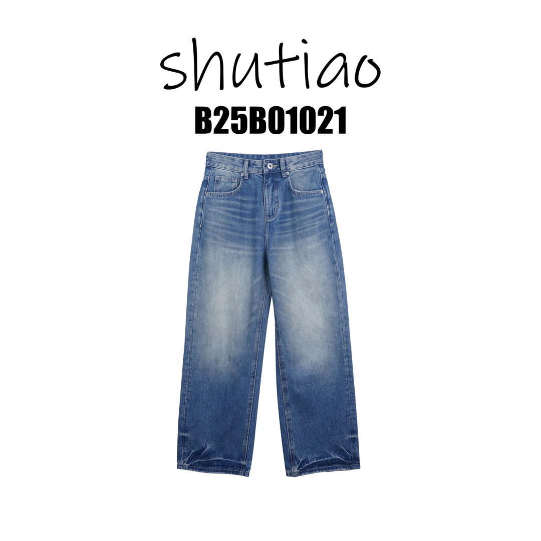 【SHUTIAO】2025春夏：新款小众设计款牛仔裤B25B01021
