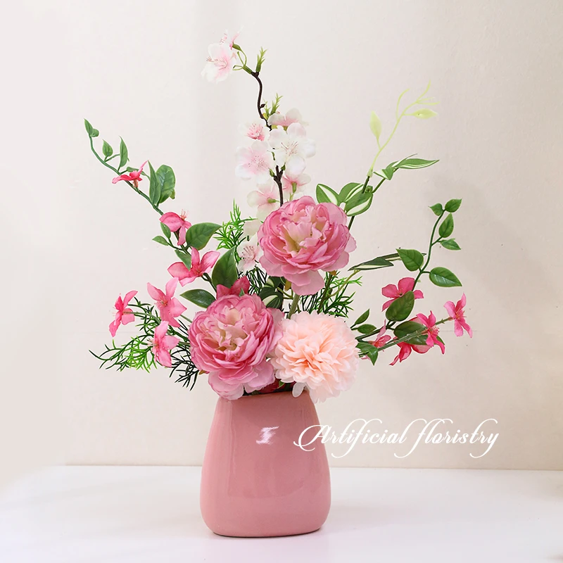 轻奢高级感花客厅假花永生花餐桌逼真摆设茶几创意客厅装饰品摆件