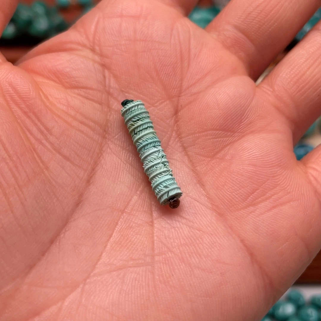 绿松石未镶嵌羽毛直切