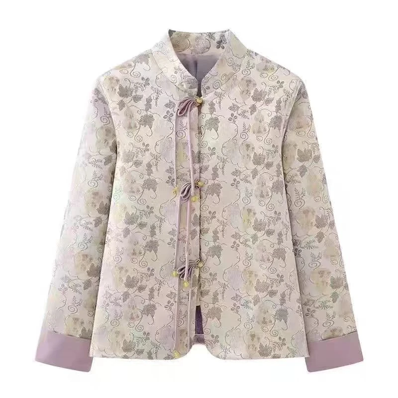 落芳华新中式国风女装盘扣春季新款外套2025