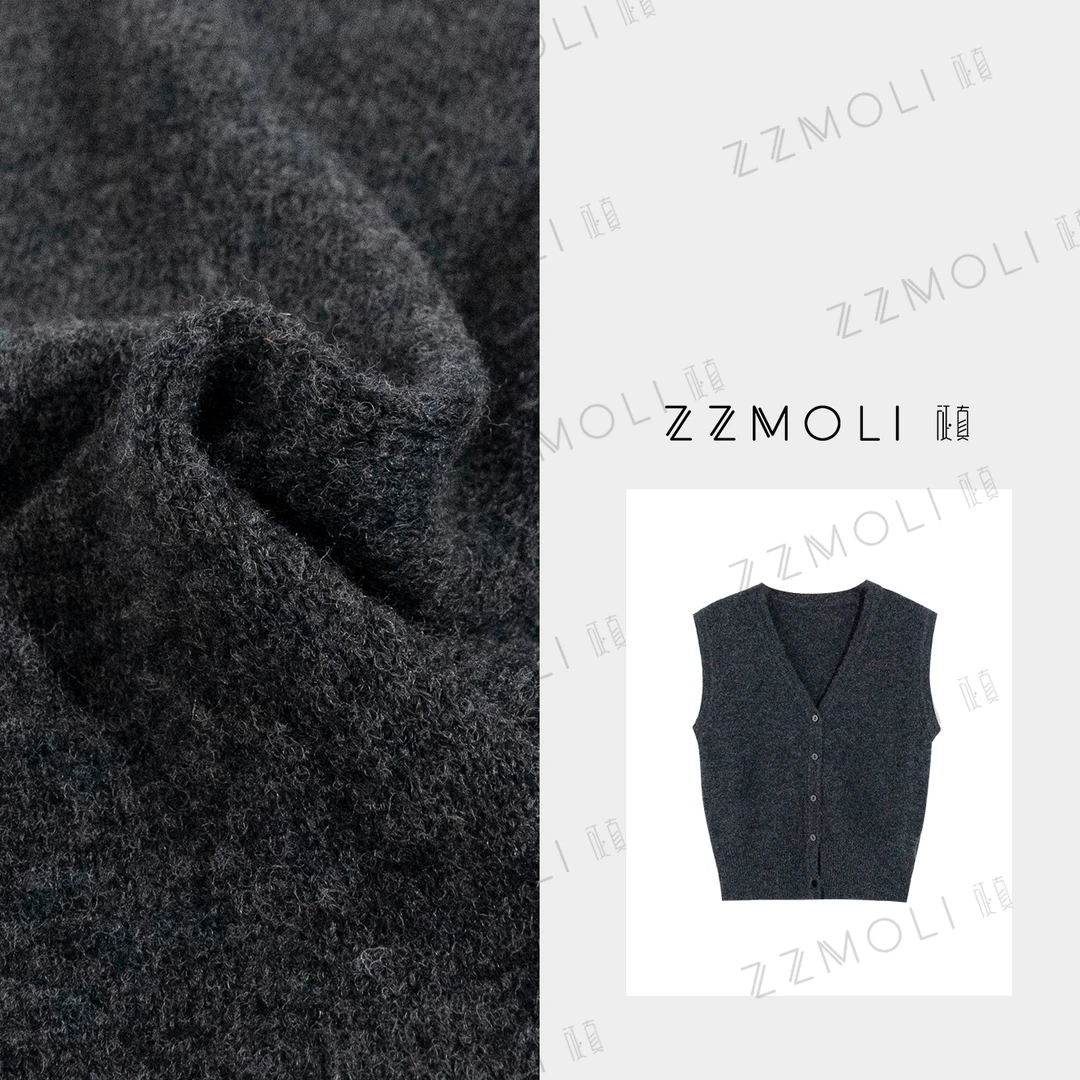 ZZMOLI老钱风羊毛背心女款外穿洋气衣服V领开扣针织马夹ZBY90195