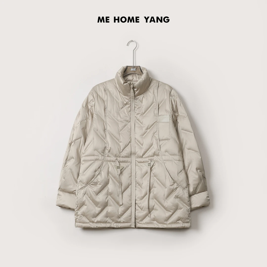 ME【光影魔方】白鹅绒轻柔云朵御寒保暖时尚一手长羽绒服MEQA5503