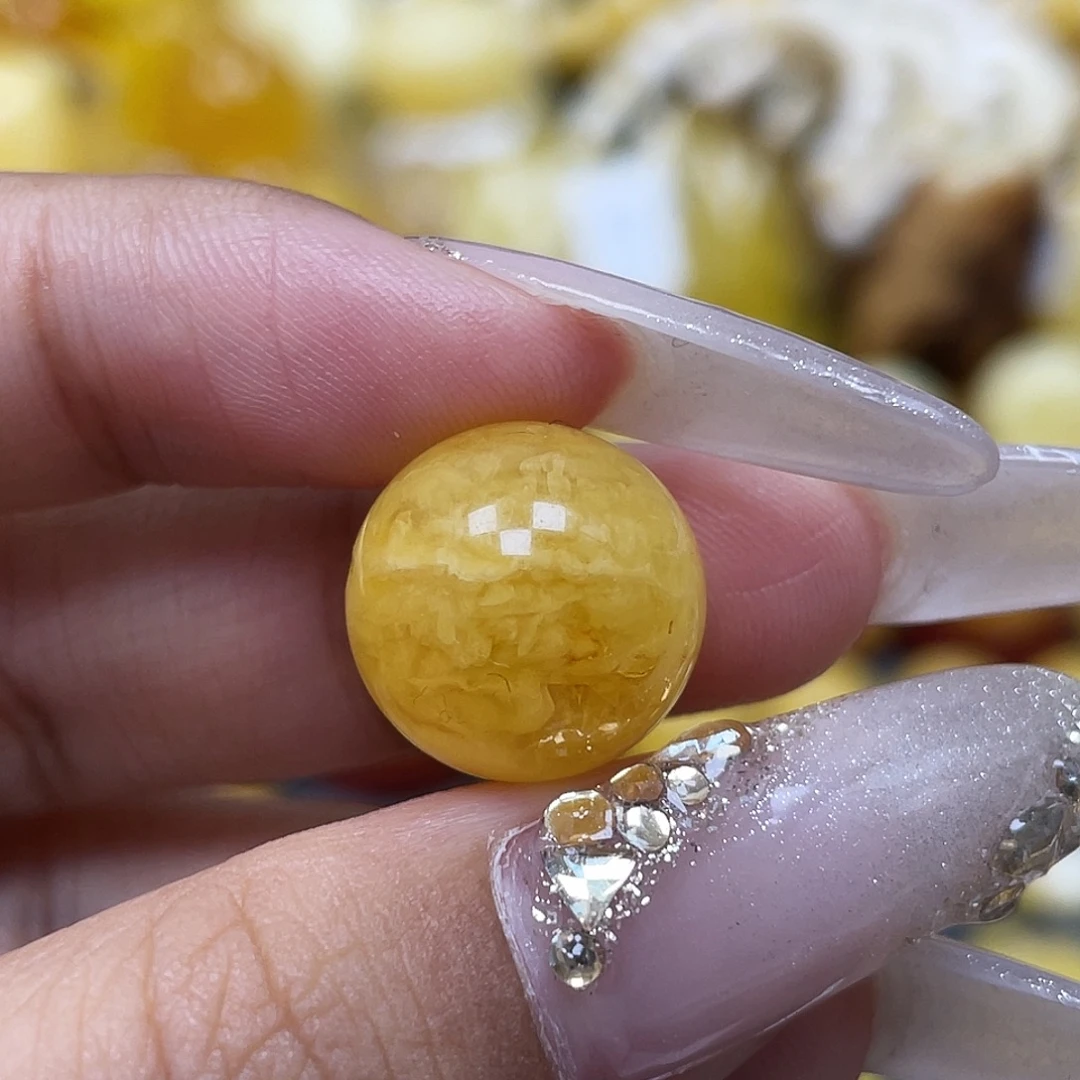 琥珀未镶嵌裸石14.0mm瑕疵福利千层虎皮瑕