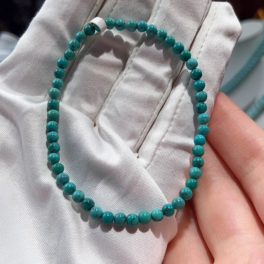 绿松石未镶嵌圆珠单圈卡3+