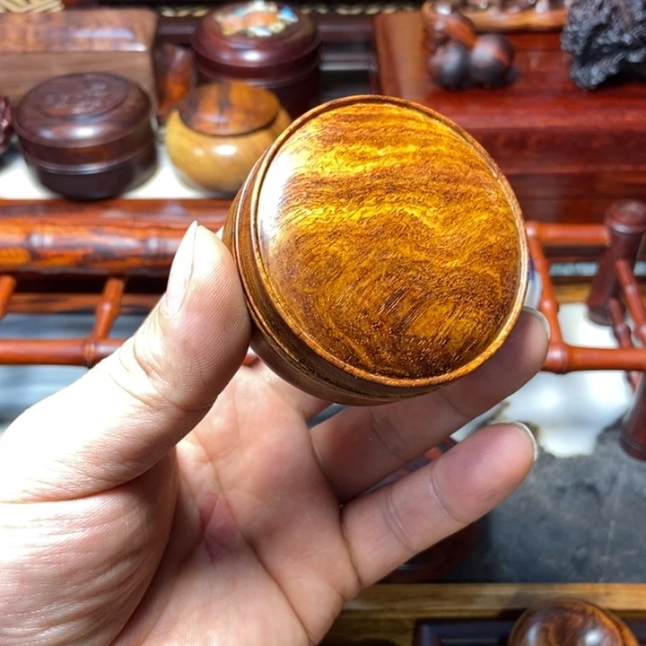 黄花梨/降香黄檀印泥盒香盒