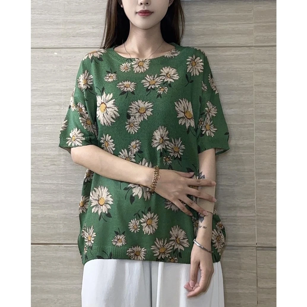 夏季时尚宽松气质大码上衣显瘦休闲